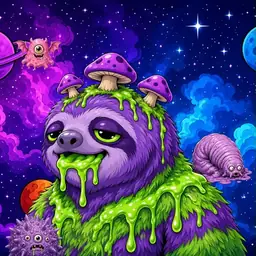 Oozlings #5418, Slime Sloth · Void Nebula