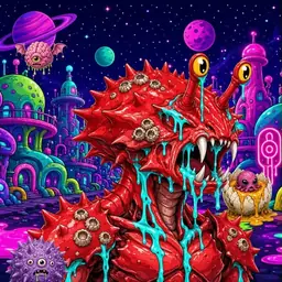 Oozlings #542, Crab · Neon City