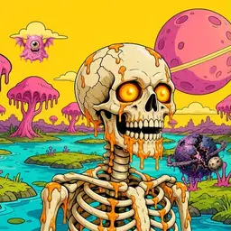 Oozlings #5427, Skull · Turquoise Swamp