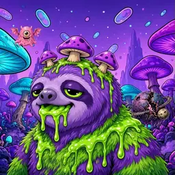 Oozlings #543, Slime Sloth · Fungus Forest