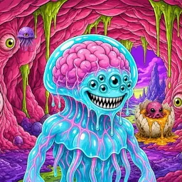 Oozlings #5434, Jellyfish Brain · Flesh Cave