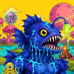 Oozlings #5436, Anglerfish · Turquoise Swamp