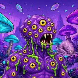 Oozlings #5438, Eyeball Cluster · Fungus Forest