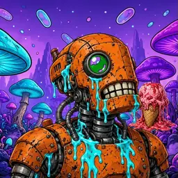 Oozlings #5439, Rusty Robot · Fungus Forest