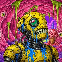 Oozlings #5440, Mutated Rusty Robot · Flesh Cave