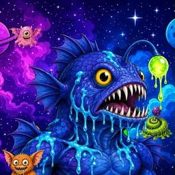 Oozlings #5442, Anglerfish · Void Nebula