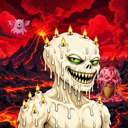 Oozlings #5443, Candle Wax · Lava Fields