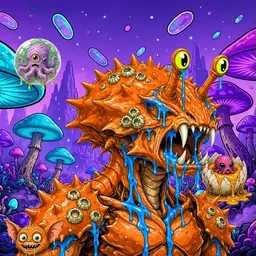 Oozlings #5448, Mutated Crab · Fungus Forest