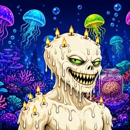 Oozlings #5450, Candle Wax · Glow Reef