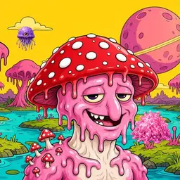 Oozlings #5451, Mushroom Head · Turquoise Swamp