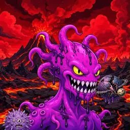 Oozlings #5452, Squid · Lava Fields