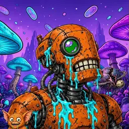 Oozlings #5453, Rusty Robot · Fungus Forest