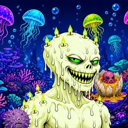 Oozlings #5454, Mutated Candle Wax · Glow Reef