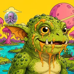 Oozlings #5457, Toad Goblin · Turquoise Swamp