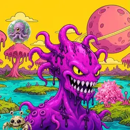 Oozlings #546, Squid · Turquoise Swamp