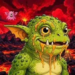 Oozlings #5464, Toad Goblin · Lava Fields