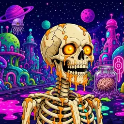 Oozlings #5465, Skull · Neon City