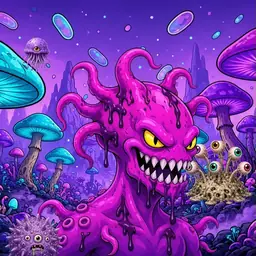 Oozlings #5468, Squid · Fungus Forest