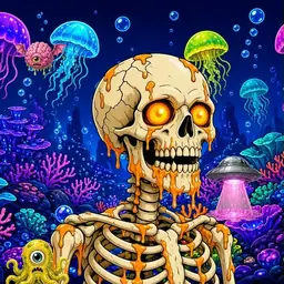 Oozlings #5469, Skull · Glow Reef