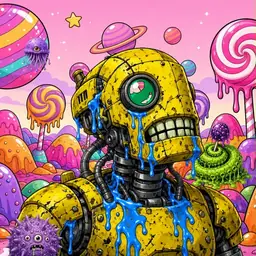 Oozlings #5470, Mutated Rusty Robot · Candy Planet