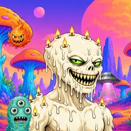 Oozlings #5471, Candle Wax · Mushroom Desert