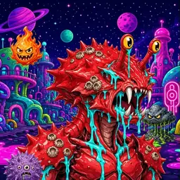 Oozlings #5473, Crab · Neon City