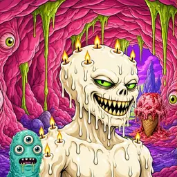 Oozlings #5476, Candle Wax · Flesh Cave