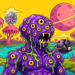 Oozlings #548, Eyeball Cluster · Turquoise Swamp