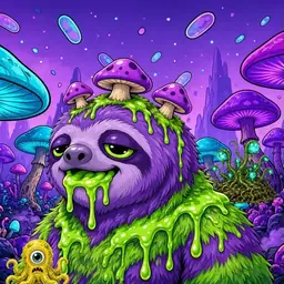 Oozlings #5486, Slime Sloth · Fungus Forest