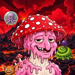 Oozlings #5488, Mushroom Head · Lava Fields