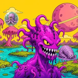 Oozlings #5492, Squid · Turquoise Swamp