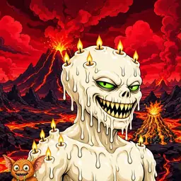 Oozlings #5494, Candle Wax · Lava Fields