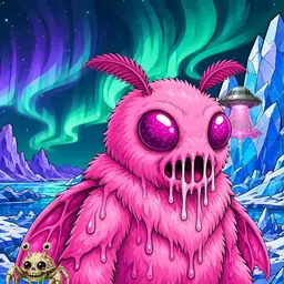 Oozlings #5498, Mutant Moth · Aurora Ice