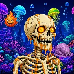 Oozlings #5502, Skull · Glow Reef
