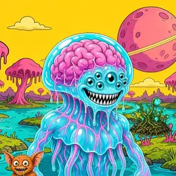 Oozlings #5509, Jellyfish Brain · Turquoise Swamp