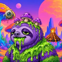 Oozlings #5510, Slime Sloth · Mushroom Desert