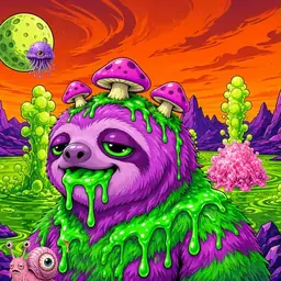 Oozlings #5512, Mutated Slime Sloth · Acid Lake