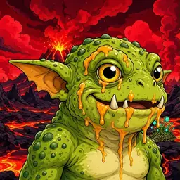 Oozlings #5516, Toad Goblin · Lava Fields