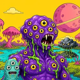 Oozlings #5518, Eyeball Cluster · Turquoise Swamp