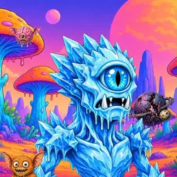 Oozlings #5525, Ice Cyclops · Mushroom Desert