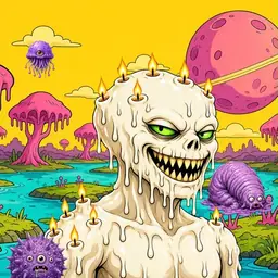 Oozlings #5535, Candle Wax · Turquoise Swamp