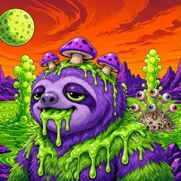 Oozlings #554, Slime Sloth · Acid Lake