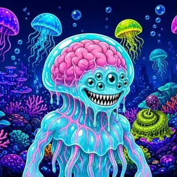 Oozlings #5542, Jellyfish Brain · Glow Reef