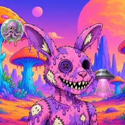 Oozlings #5549, Zombie Bunny · Mushroom Desert