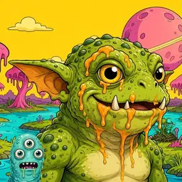 Oozlings #5552, Toad Goblin · Turquoise Swamp