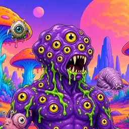 Oozlings #5553, Eyeball Cluster · Mushroom Desert