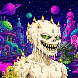 Oozlings #5555, Candle Wax · Neon City