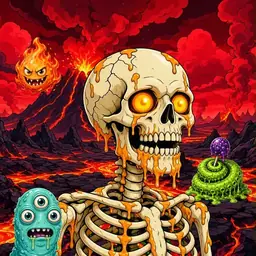 Oozlings #5558, Skull · Lava Fields