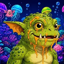 Oozlings #5560, Toad Goblin · Glow Reef