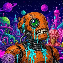 Oozlings #5567, Rusty Robot · Neon City